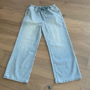 Lightweight Wide-Leg Jeans w/ Drawstring